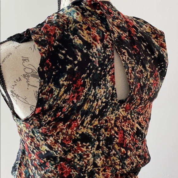 Elegant Black and Multicolor Lace Mini Dress - Picture 3 of 8